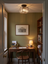 Arlo crystal ceiling light above a walnut desk in a home office