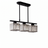 Fjord black crystal island pendant light on a white background