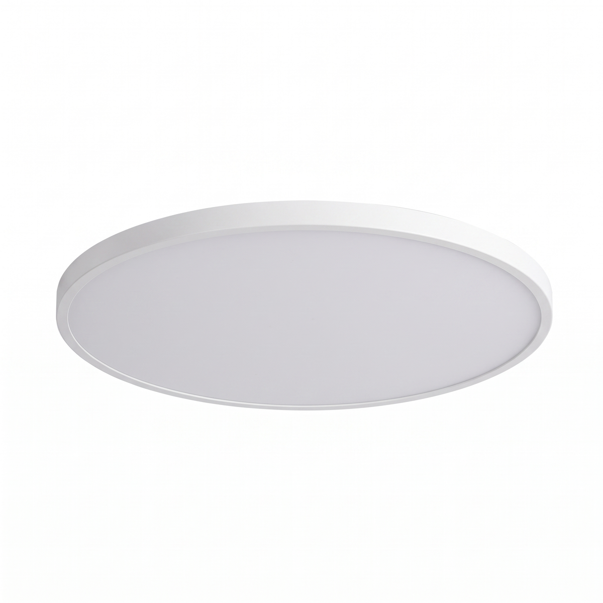 Luna white round LED ceiling light on a white background